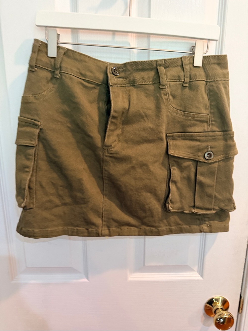 Women’s Olive Cargo Mini Skirt - Size XL
